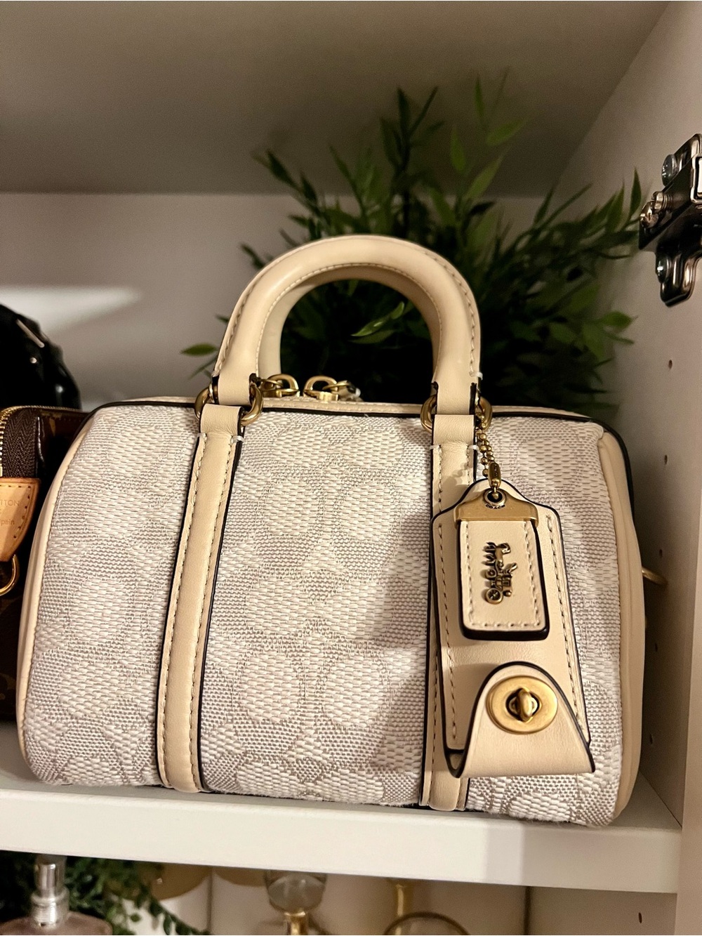 Coach Ruby Satchel 18 In Signature Textile Jacquard in Chalk Ivory